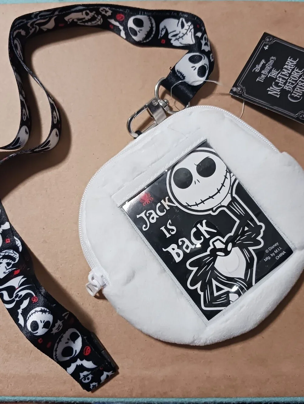 Disney Nightmare Before Christmas Jack Coin Purse Lanyard Card Holder NWT